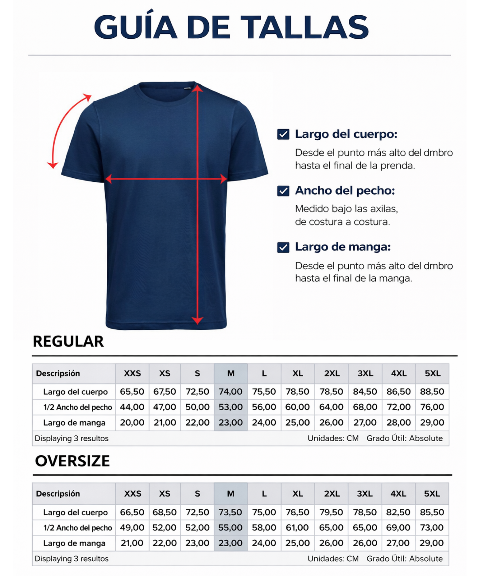 Guia de tallas